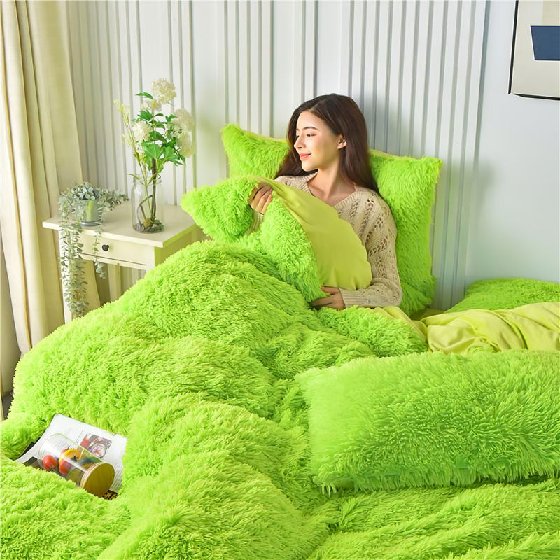 Sustorintos audinės aksominės lovos keturių dalių krištolo aksomo paklodės žiemai šilta pliušinė antklodės užvalkalas koralų aksomas metodas tarpvalstybinis