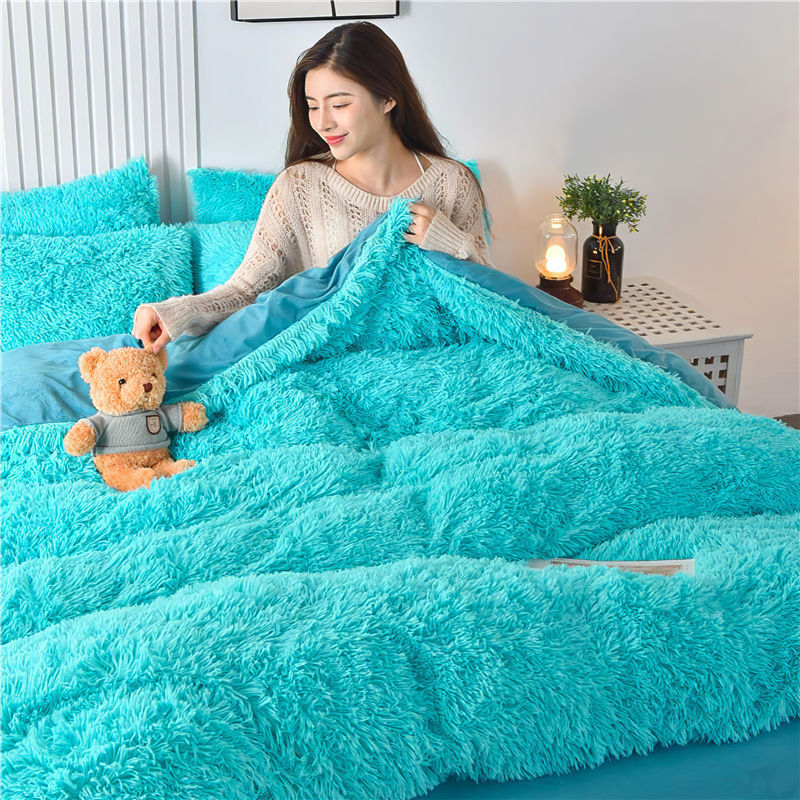 Sustorintos audinės aksominės lovos keturių dalių krištolo aksomo paklodės žiemai šilta pliušinė antklodės užvalkalas koralų aksomas metodas tarpvalstybinis