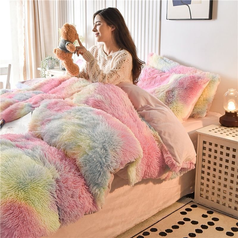 Sustorintos audinės aksominės lovos keturių dalių krištolo aksomo paklodės žiemai šilta pliušinė antklodės užvalkalas koralų aksomas metodas tarpvalstybinis