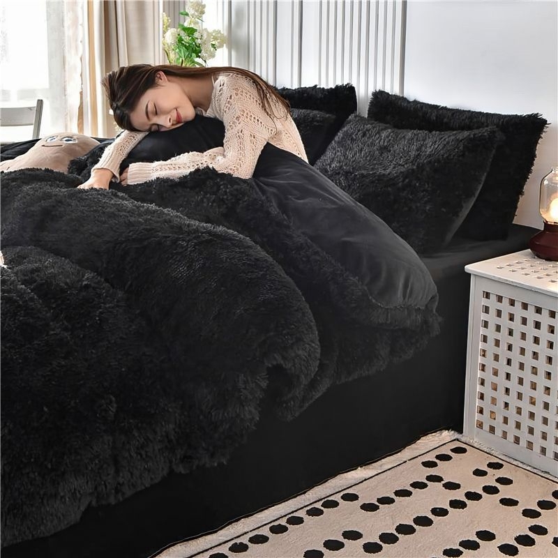 Sustorintos audinės aksominės lovos keturių dalių krištolo aksomo paklodės žiemai šilta pliušinė antklodės užvalkalas koralų aksomas metodas tarpvalstybinis