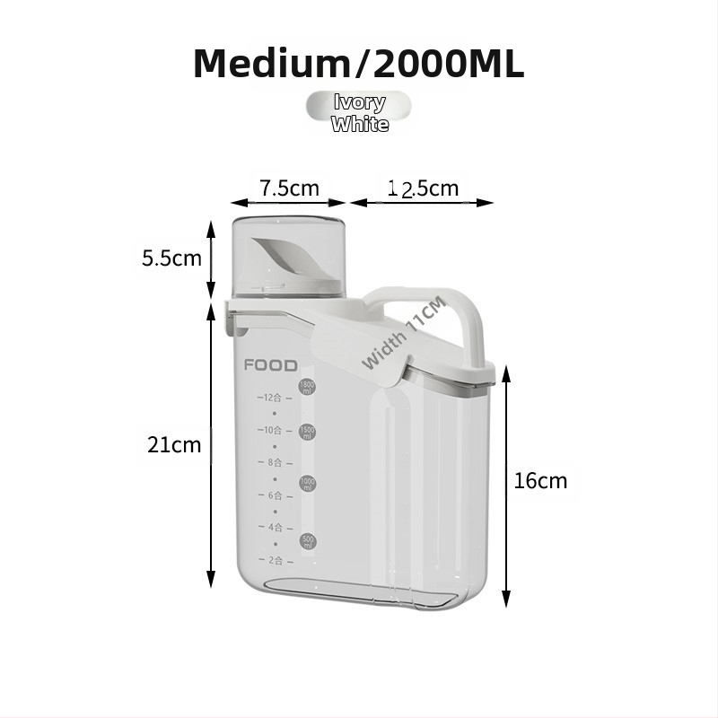 Nedvességálló, hordozható, lezárt üveges gabonapehely üveg konyhai tárolódoboz átlátszó kisállateledel rizsvödör tea tárolóedény