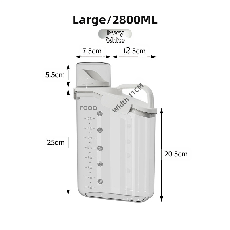 Nedvességálló, hordozható, lezárt üveges gabonapehely üveg konyhai tárolódoboz átlátszó kisállateledel rizsvödör tea tárolóedény