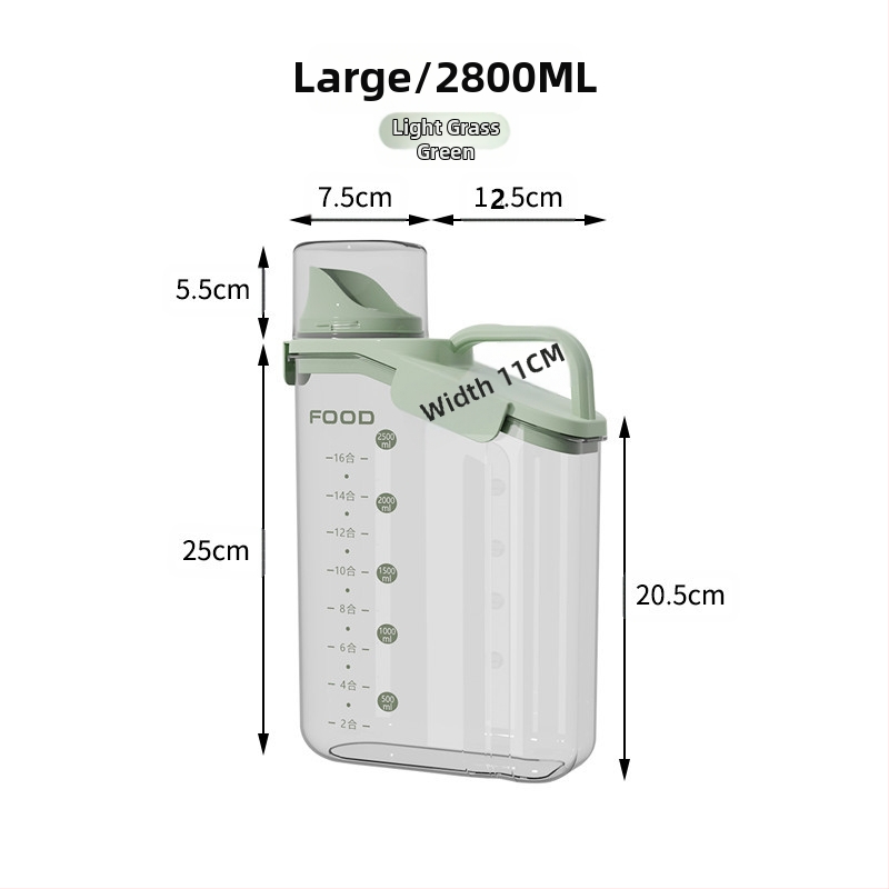 Nedvességálló, hordozható, lezárt üveges gabonapehely üveg konyhai tárolódoboz átlátszó kisállateledel rizsvödör tea tárolóedény