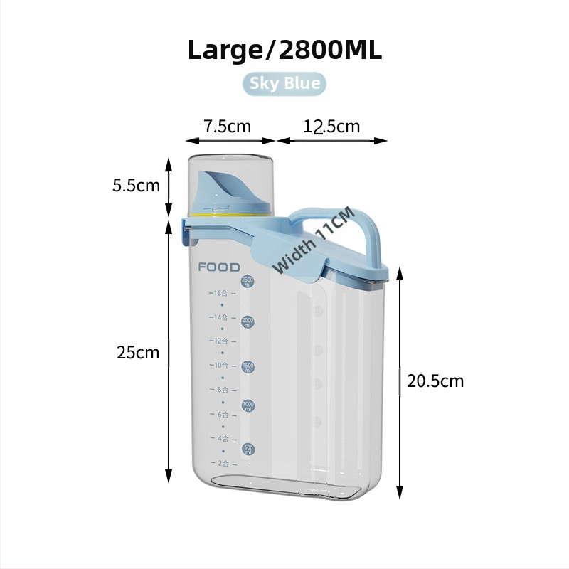 Nedvességálló, hordozható, lezárt üveges gabonapehely üveg konyhai tárolódoboz átlátszó kisállateledel rizsvödör tea tárolóedény