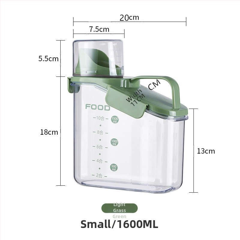 Nedvességálló, hordozható, lezárt üveges gabonapehely üveg konyhai tárolódoboz átlátszó kisállateledel rizsvödör tea tárolóedény