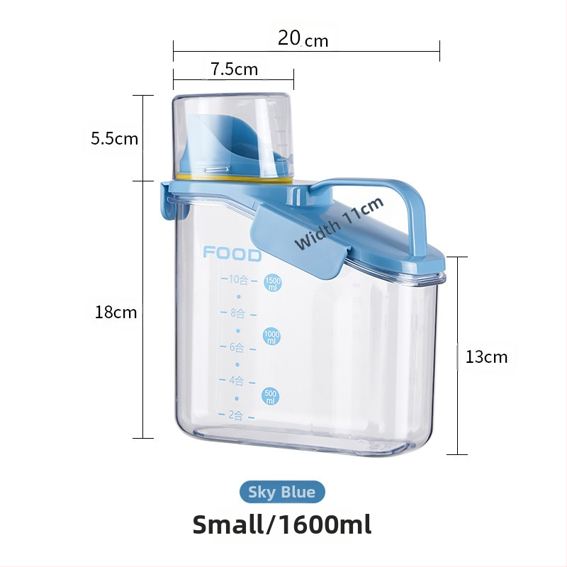 Nedvességálló, hordozható, lezárt üveges gabonapehely üveg konyhai tárolódoboz átlátszó kisállateledel rizsvödör tea tárolóedény