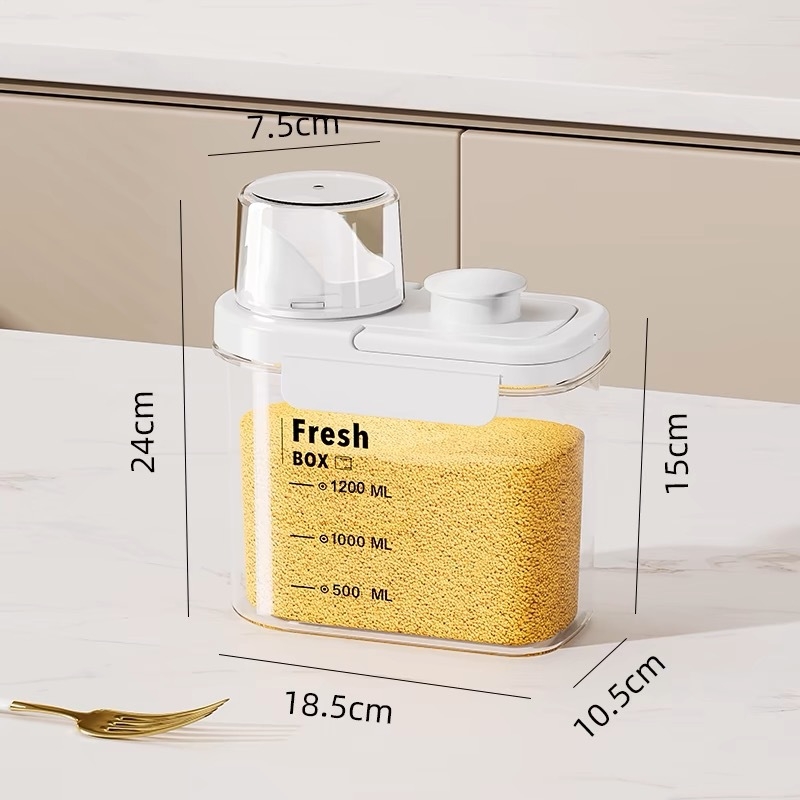 Nedvességálló, hordozható, lezárt üveges gabonapehely üveg konyhai tárolódoboz átlátszó kisállateledel rizsvödör tea tárolóedény