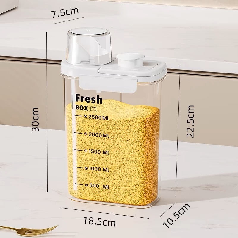 Nedvességálló, hordozható, lezárt üveges gabonapehely üveg konyhai tárolódoboz átlátszó kisállateledel rizsvödör tea tárolóedény