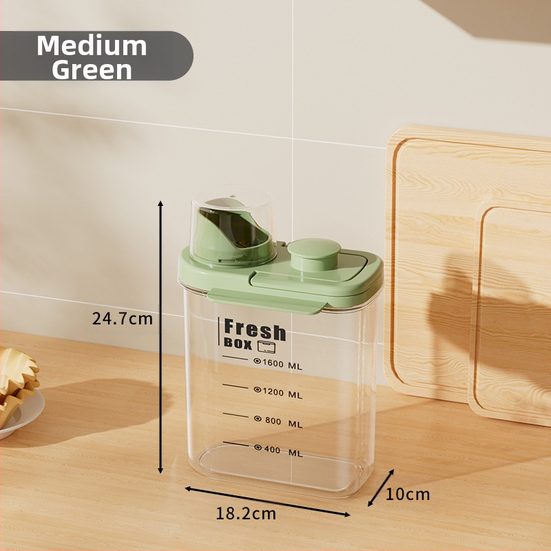 Nedvességálló, hordozható, lezárt üveges gabonapehely üveg konyhai tárolódoboz átlátszó kisállateledel rizsvödör tea tárolóedény