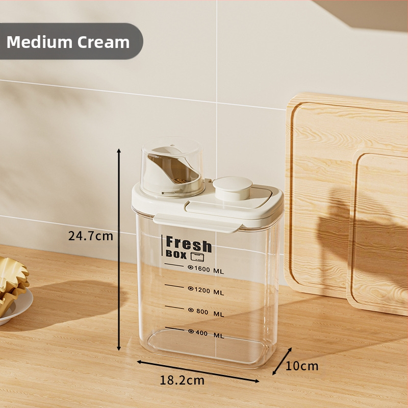 Nedvességálló, hordozható, lezárt üveges gabonapehely üveg konyhai tárolódoboz átlátszó kisállateledel rizsvödör tea tárolóedény