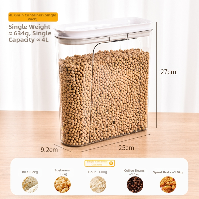 Nedvességálló, hordozható, lezárt üveges gabonapehely üveg konyhai tárolódoboz átlátszó kisállateledel rizsvödör tea tárolóedény