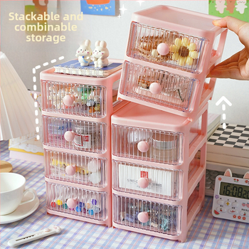 Επιτραπέζιο κουτί αποθήκευσης τύπου συρταριού γραφείου διαφανές ντουλάπι αποθήκευσης αρχείο φοιτητής χαρτικά καλλυντικά φινίρισμα ράφι αποθήκευσης