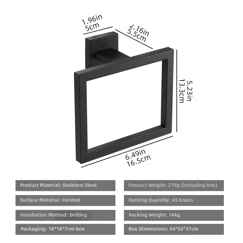 ♡Skersinis kvadratinis vamzdinis rankšluosčių kabykla, nerūdijančio plieno rankšluosčių kabykla, rankšluosčių žiedas, vonios kambario palto kabliukas, servetėlių laikiklis, vonios kambario pakabinimas