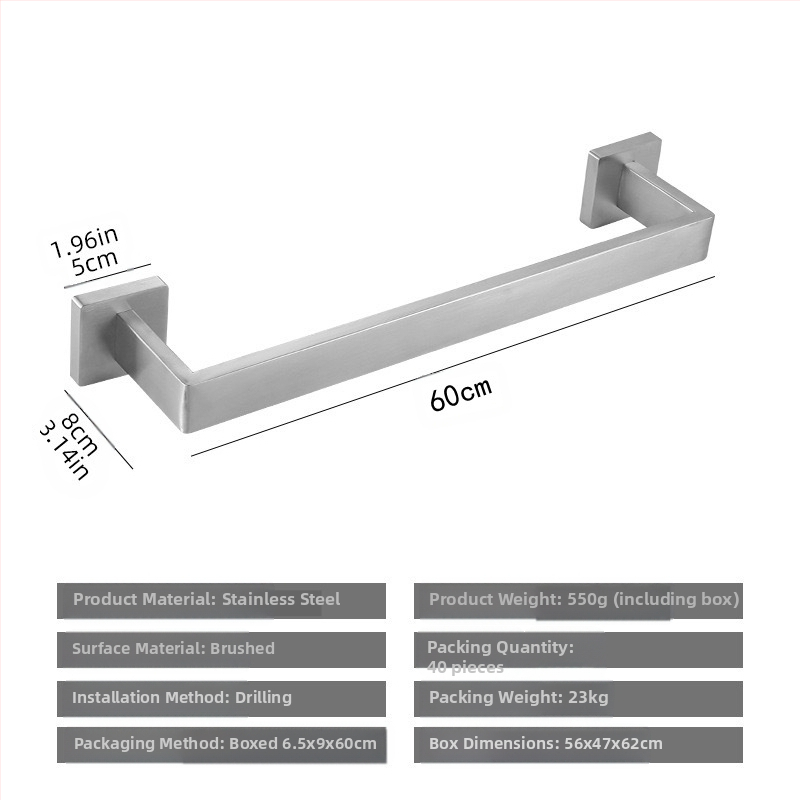 ♡Skersinis kvadratinis vamzdinis rankšluosčių kabykla, nerūdijančio plieno rankšluosčių kabykla, rankšluosčių žiedas, vonios kambario palto kabliukas, servetėlių laikiklis, vonios kambario pakabinimas