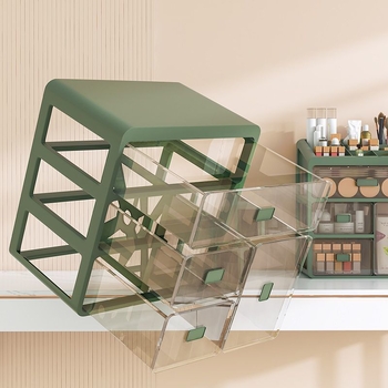 Kosmeetikatoodete hoiukarp Läbipaistev lauaarvuti sahtli tüüp Tolmukindel nahahoolduse tualettlaud Suure mahutavusega ühiselamu meigikarp