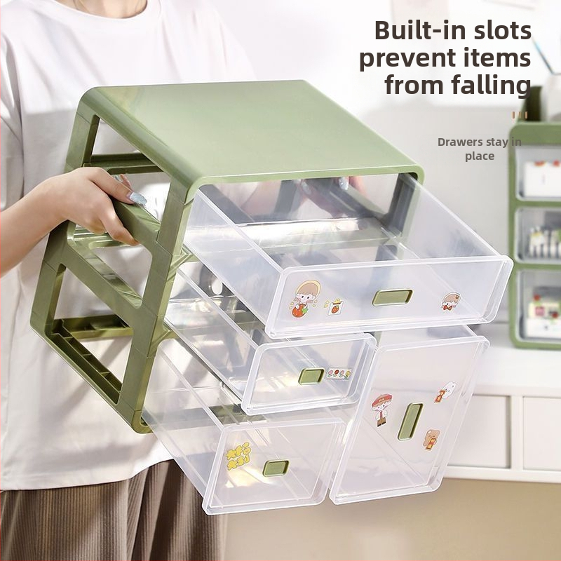 Kosmeetikatoodete hoiukarp Läbipaistev lauaarvuti sahtli tüüp Tolmukindel nahahoolduse tualettlaud Suure mahutavusega ühiselamu meigikarp