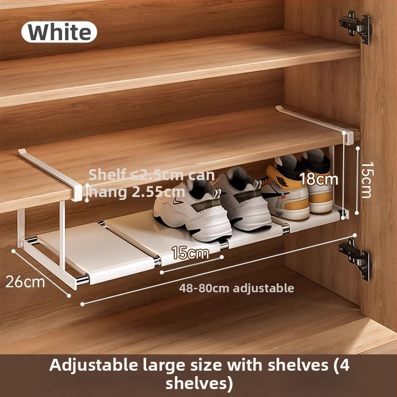 Sissetõmmatav kingariiul, majapidamiskingakapp, kihiline vahesein, kinga hoiustamise artefakt, ruumisäästlik rippkorv