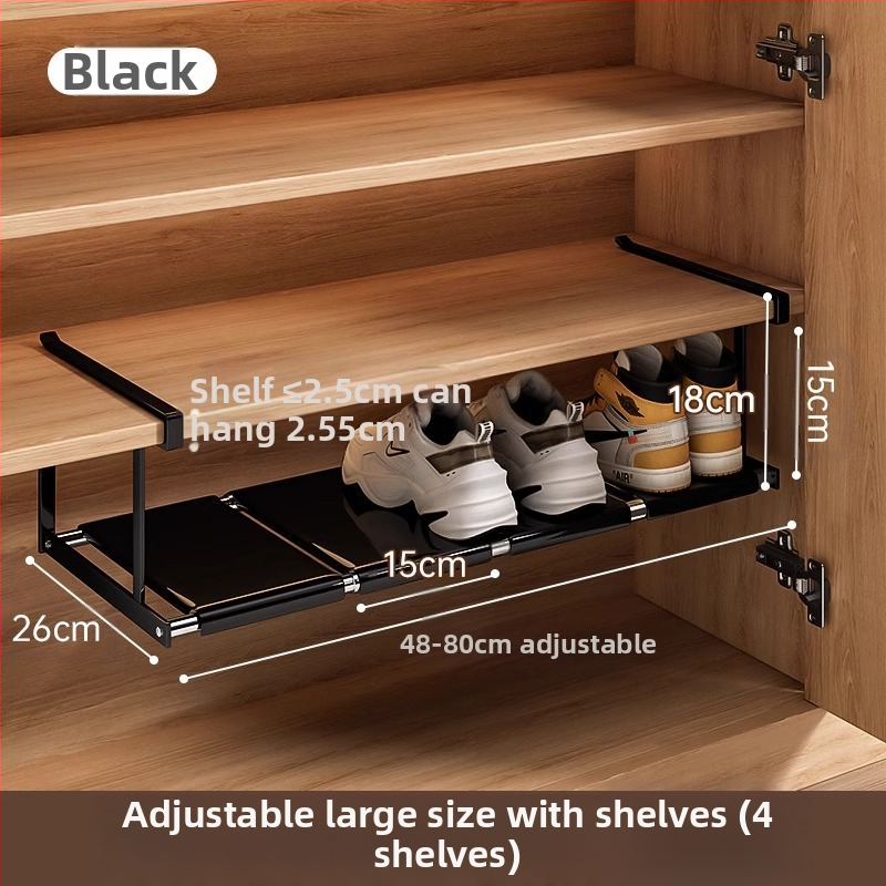 Sissetõmmatav kingariiul, majapidamiskingakapp, kihiline vahesein, kinga hoiustamise artefakt, ruumisäästlik rippkorv