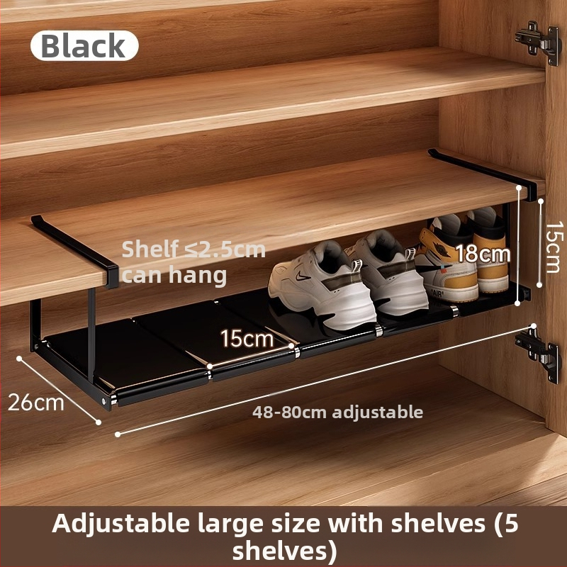 Sissetõmmatav kingariiul, majapidamiskingakapp, kihiline vahesein, kinga hoiustamise artefakt, ruumisäästlik rippkorv