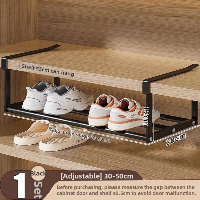 Sissetõmmatav kingariiul, majapidamiskingakapp, kihiline vahesein, kinga hoiustamise artefakt, ruumisäästlik rippkorv