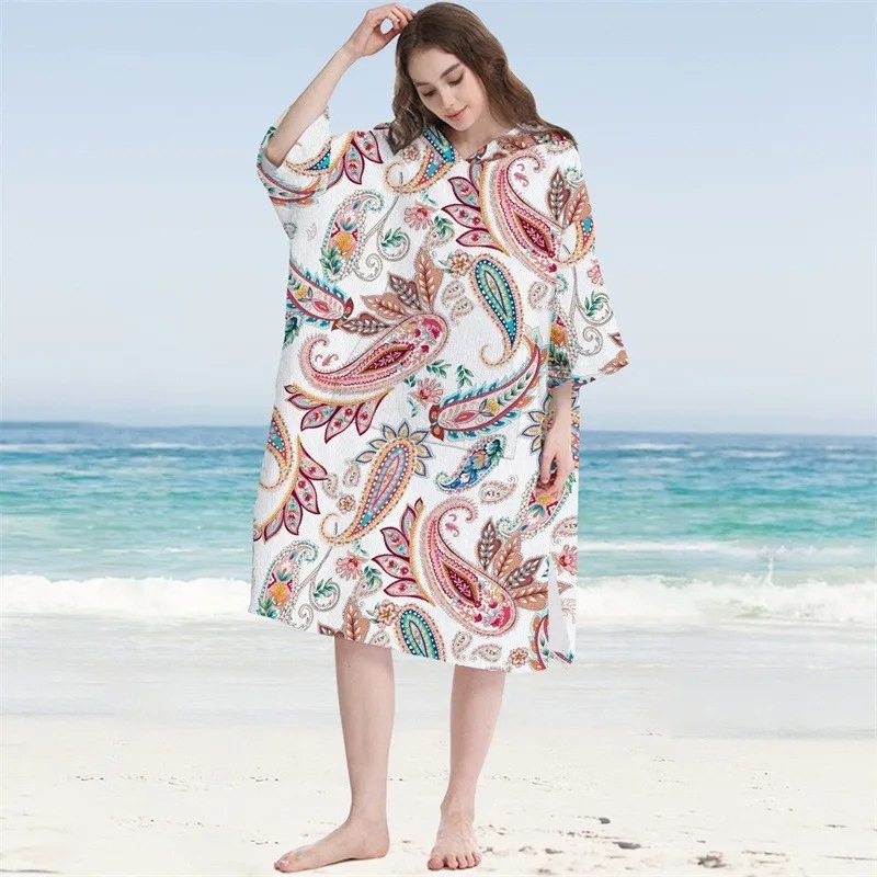 „Amazon“ perkamiausias paplūdimio apsiaustas suaugusiems tėvams ir vaikams su mikropluošto gobtuvu, paplūdimio chalatas