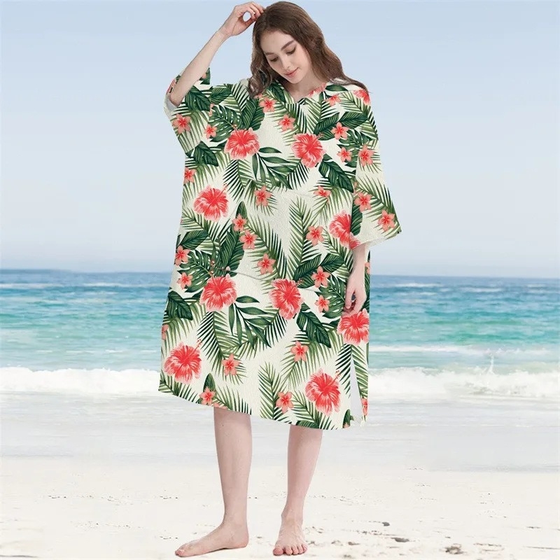 „Amazon“ perkamiausias paplūdimio apsiaustas suaugusiems tėvams ir vaikams su mikropluošto gobtuvu, paplūdimio chalatas