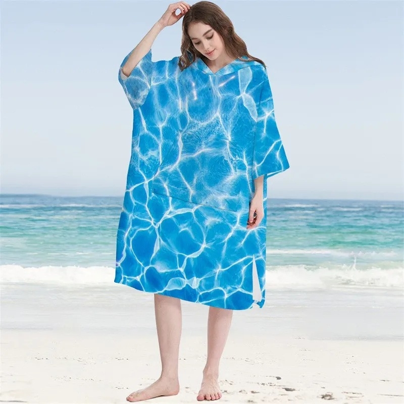 „Amazon“ perkamiausias paplūdimio apsiaustas suaugusiems tėvams ir vaikams su mikropluošto gobtuvu, paplūdimio chalatas