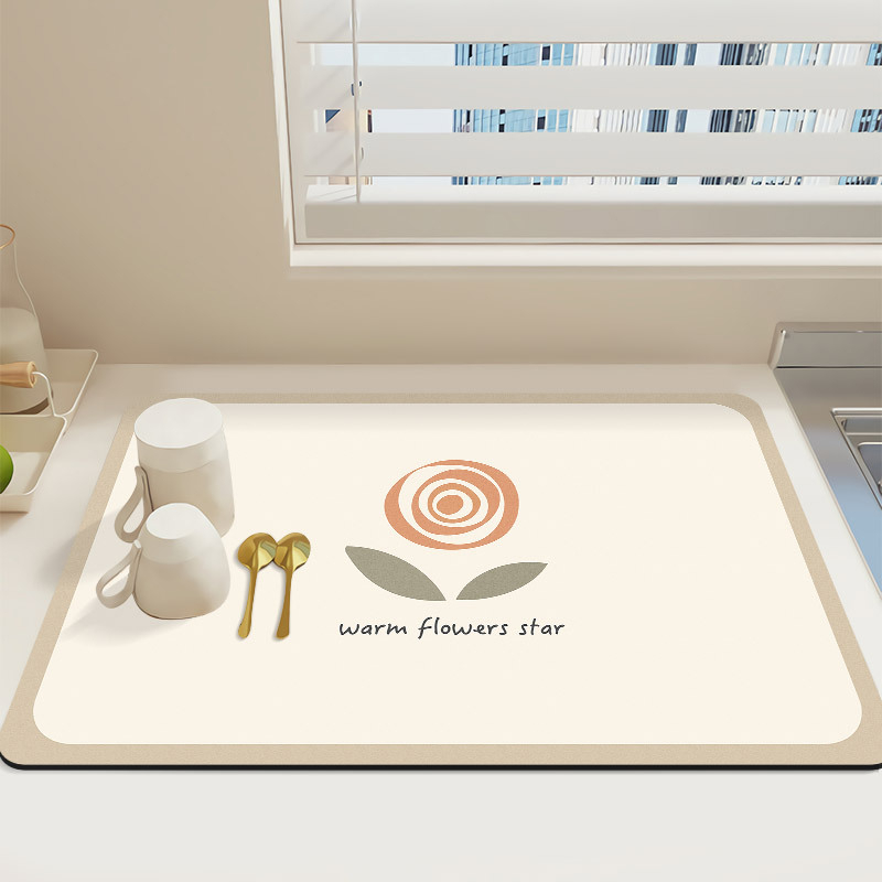 Sugeriantis greitai džiūstantis diatomų purvo apsauginis kilimėlis kriauklės kriauklės dumblas dumblas geras purvui atsparus šilumos izoliacinis kilimėlis virtuvės stalviršio drenažo kilimėlis