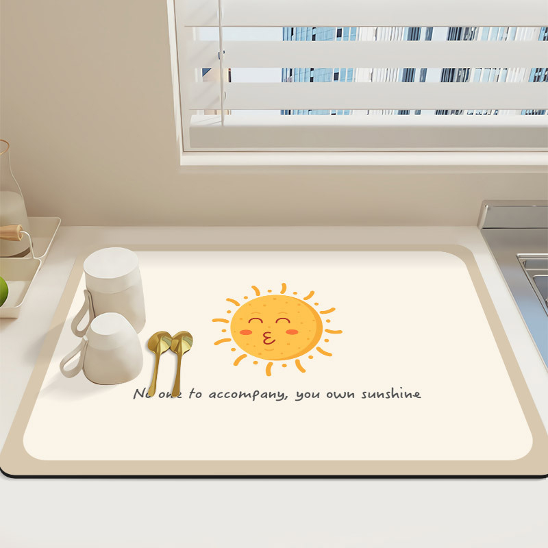 Sugeriantis greitai džiūstantis diatomų purvo apsauginis kilimėlis kriauklės kriauklės dumblas dumblas geras purvui atsparus šilumos izoliacinis kilimėlis virtuvės stalviršio drenažo kilimėlis