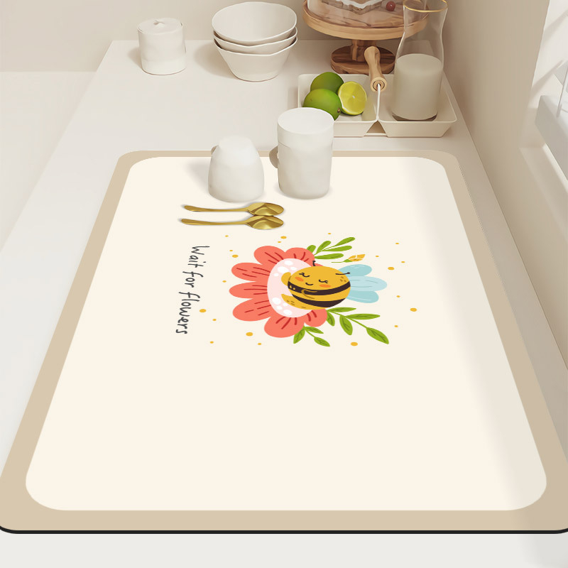 Sugeriantis greitai džiūstantis diatomų purvo apsauginis kilimėlis kriauklės kriauklės dumblas dumblas geras purvui atsparus šilumos izoliacinis kilimėlis virtuvės stalviršio drenažo kilimėlis