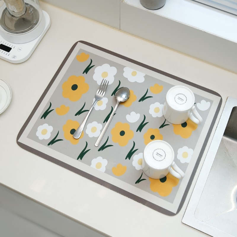 Sugeriantis greitai džiūstantis diatomų purvo apsauginis kilimėlis kriauklės kriauklės dumblas dumblas geras purvui atsparus šilumos izoliacinis kilimėlis virtuvės stalviršio drenažo kilimėlis