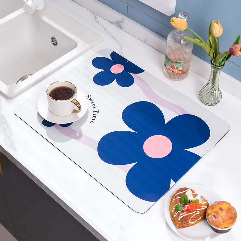 Sugeriantis greitai džiūstantis diatomų purvo apsauginis kilimėlis kriauklės kriauklės dumblas dumblas geras purvui atsparus šilumos izoliacinis kilimėlis virtuvės stalviršio drenažo kilimėlis