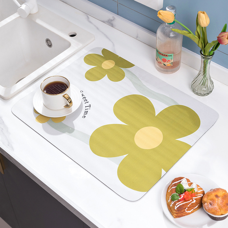 Sugeriantis greitai džiūstantis diatomų purvo apsauginis kilimėlis kriauklės kriauklės dumblas dumblas geras purvui atsparus šilumos izoliacinis kilimėlis virtuvės stalviršio drenažo kilimėlis