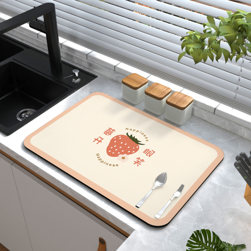 Sugeriantis greitai džiūstantis diatomų purvo apsauginis kilimėlis kriauklės kriauklės dumblas dumblas geras purvui atsparus šilumos izoliacinis kilimėlis virtuvės stalviršio drenažo kilimėlis