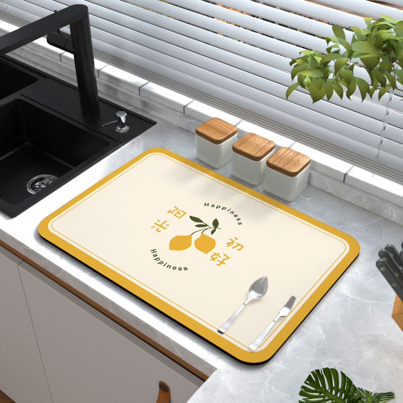 Sugeriantis greitai džiūstantis diatomų purvo apsauginis kilimėlis kriauklės kriauklės dumblas dumblas geras purvui atsparus šilumos izoliacinis kilimėlis virtuvės stalviršio drenažo kilimėlis