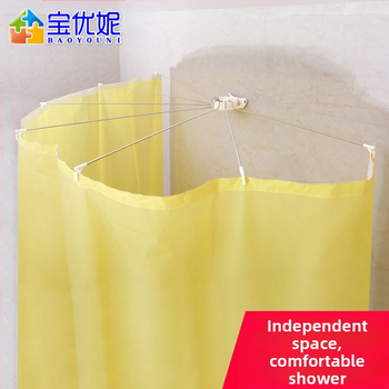 ✅ E0Pb Χονδρική ράβδος κουρτίνας ντους σε σχήμα ανεμιστήρα χωρίς τρυπήματα Καμπύλη γωνία μπάνιου Πτυσσόμενη επέκταση από ανοξείδωτο χάλυβα για μπάνιο