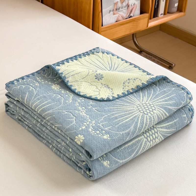 2025 m. antklodė, naujo stiliaus grynos medvilnės trijų sluoksnių siūlų rankšluosčių antklodė, grynos medvilnės biuro pietų pertraukos antklodė, sofos užvalkalas