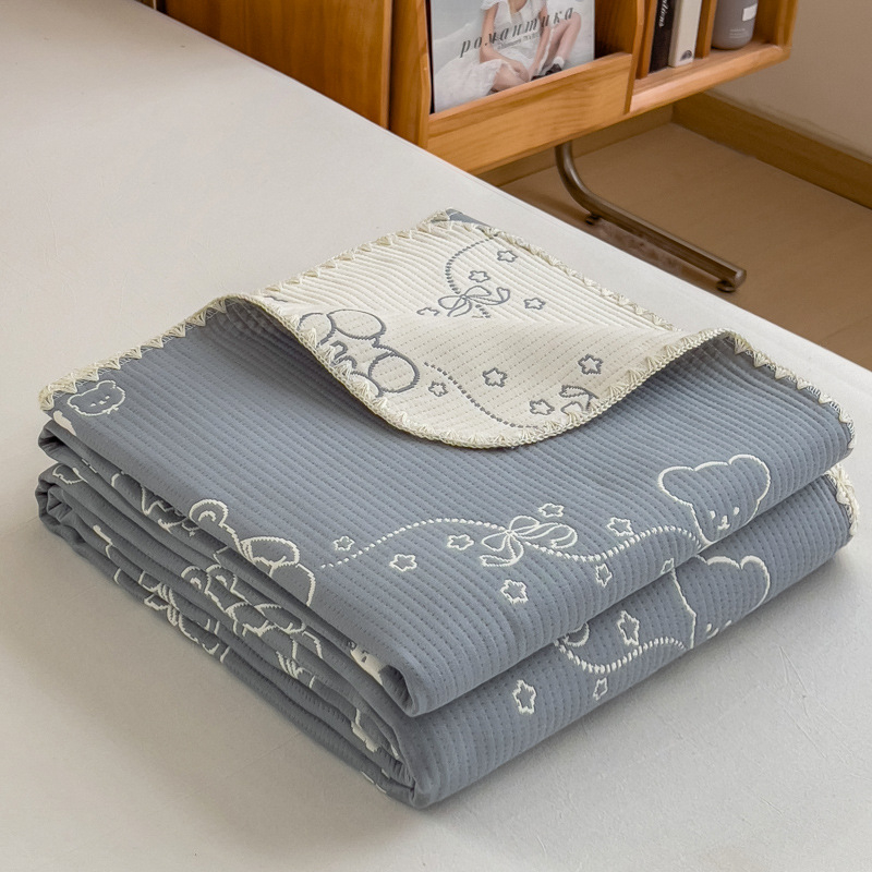 2025 m. antklodė, naujo stiliaus grynos medvilnės trijų sluoksnių siūlų rankšluosčių antklodė, grynos medvilnės biuro pietų pertraukos antklodė, sofos užvalkalas