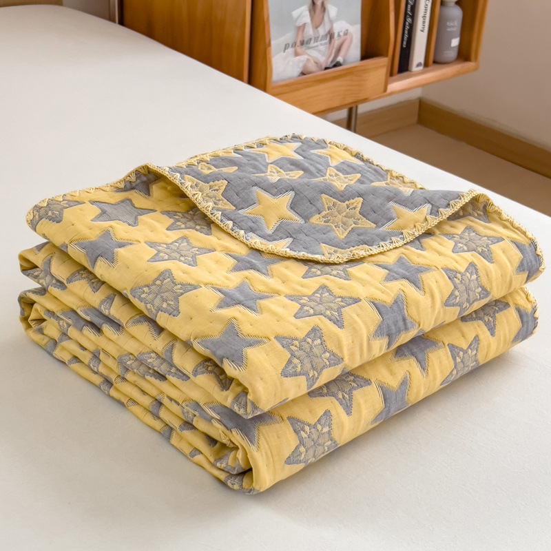 2025 m. antklodė, naujo stiliaus grynos medvilnės trijų sluoksnių siūlų rankšluosčių antklodė, grynos medvilnės biuro pietų pertraukos antklodė, sofos užvalkalas