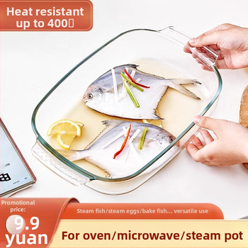 Mikrohullámú sütőben hőálló üveg sütőtálca sütőben sütőedények sült rizses tál párolt edények kerek téglalap alakú párolt halas tányér kristályedény