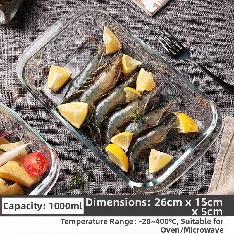 Mikrohullámú sütőben hőálló üveg sütőtálca sütőben sütőedények sült rizses tál párolt edények kerek téglalap alakú párolt halas tányér kristályedény