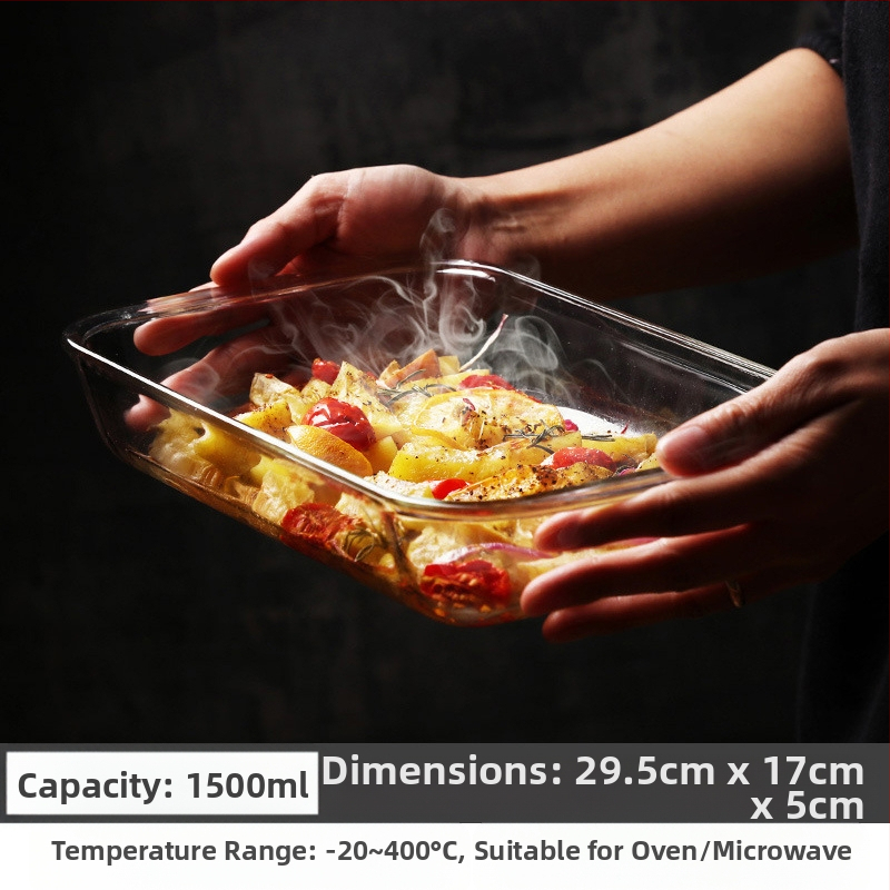 Mikrohullámú sütőben hőálló üveg sütőtálca sütőben sütőedények sült rizses tál párolt edények kerek téglalap alakú párolt halas tányér kristályedény