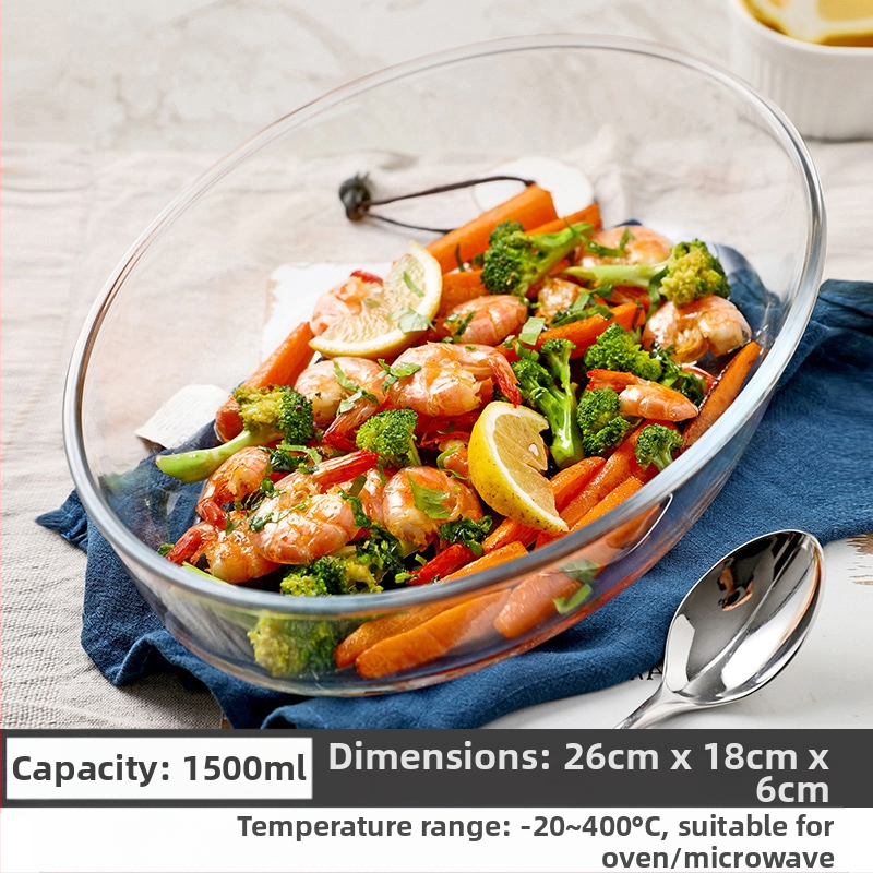 Mikrohullámú sütőben hőálló üveg sütőtálca sütőben sütőedények sült rizses tál párolt edények kerek téglalap alakú párolt halas tányér kristályedény