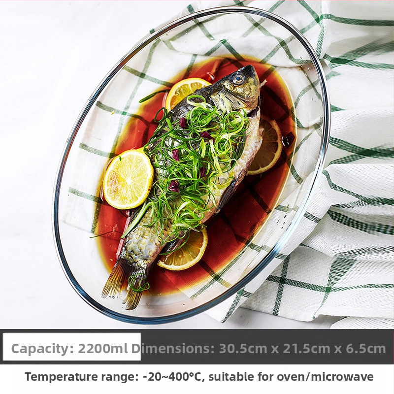 Mikrohullámú sütőben hőálló üveg sütőtálca sütőben sütőedények sült rizses tál párolt edények kerek téglalap alakú párolt halas tányér kristályedény