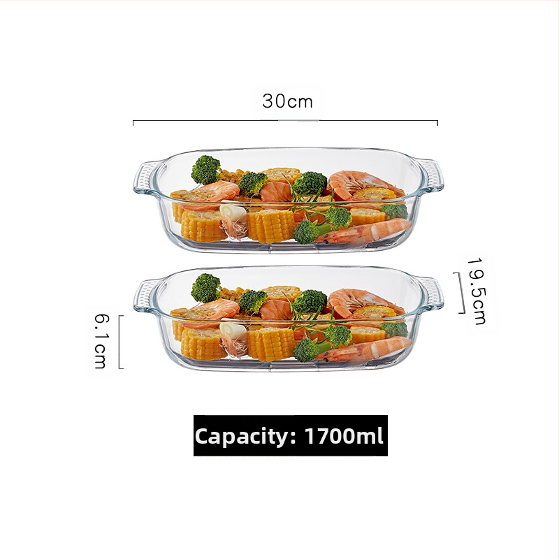 Mikrohullámú sütőben hőálló üveg sütőtálca sütőben sütőedények sült rizses tál párolt edények kerek téglalap alakú párolt halas tányér kristályedény