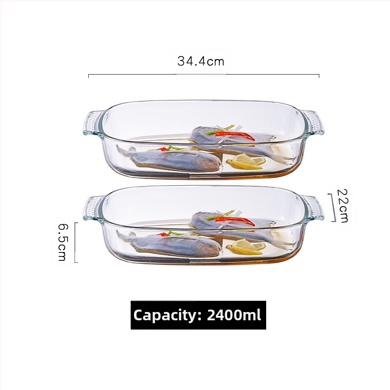 Mikrohullámú sütőben hőálló üveg sütőtálca sütőben sütőedények sült rizses tál párolt edények kerek téglalap alakú párolt halas tányér kristályedény