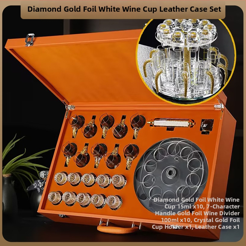 Nagykereskedelmi aranyfóliás fehérboros pohár kristálypohár háztartási kis méretű, egyrészes, golyó alakú pohár kínai stílusú Yipin Jiangshan Jinshan borospohár