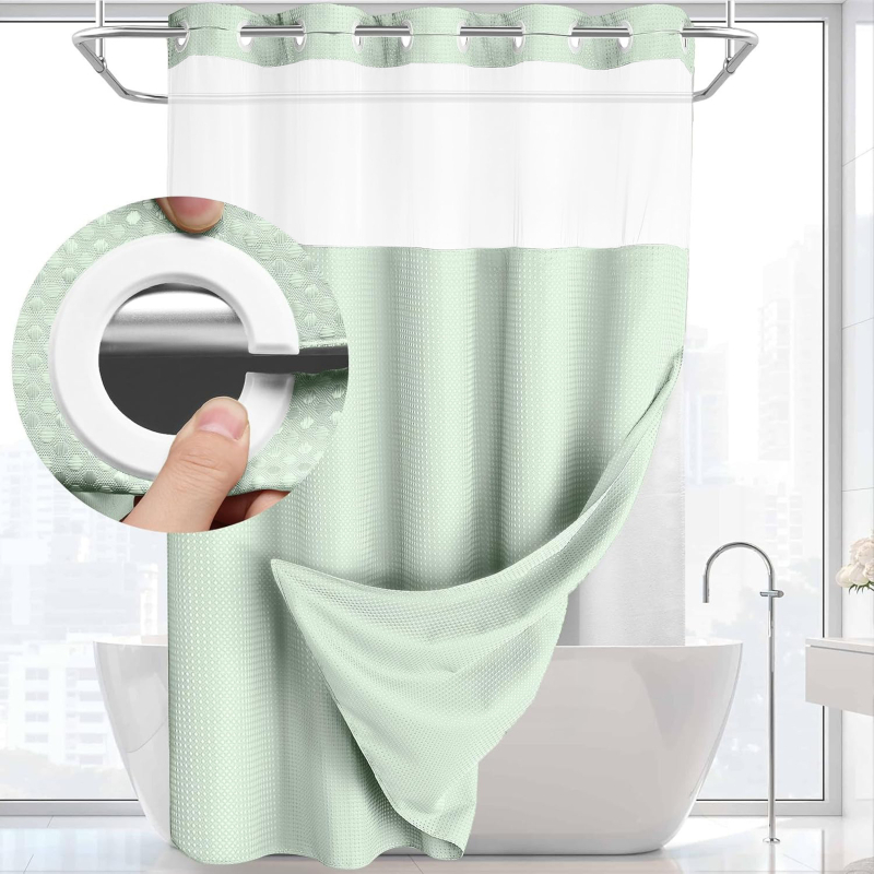 Vahvlikujulised dušikardinad, kahekihilised suured rõngad, polüester, veekindlad kardinad, vannitoakardinad, vannitoa vaheseinakardinad, veekindlad ja hallituskindlad kardinad