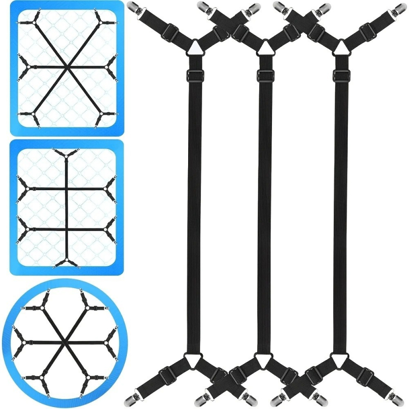 Регулируема закопчалка за закрепване на чаршаф, която държи на място скоба за легло тип „queen size“, закопчалка за диван