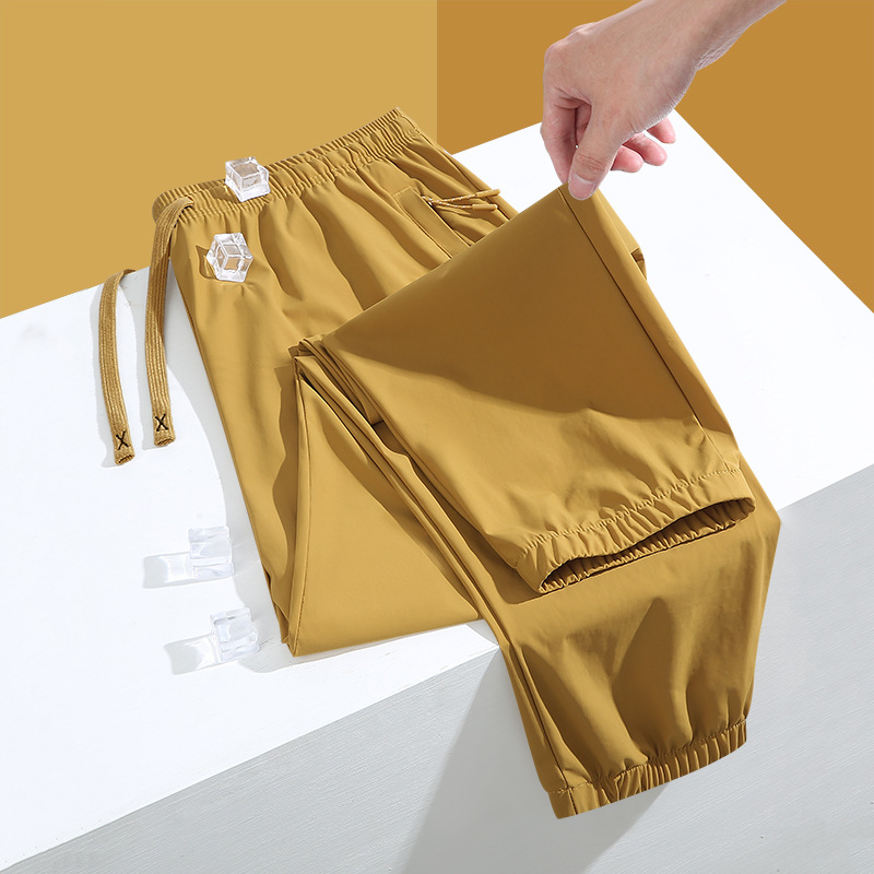 Летни нови подобрени торбести вежди, двойки, спортни, ежедневни, свободни, дишащи, с прави крачоли, универсални, модерни мъжки бързосъхнещи панталони